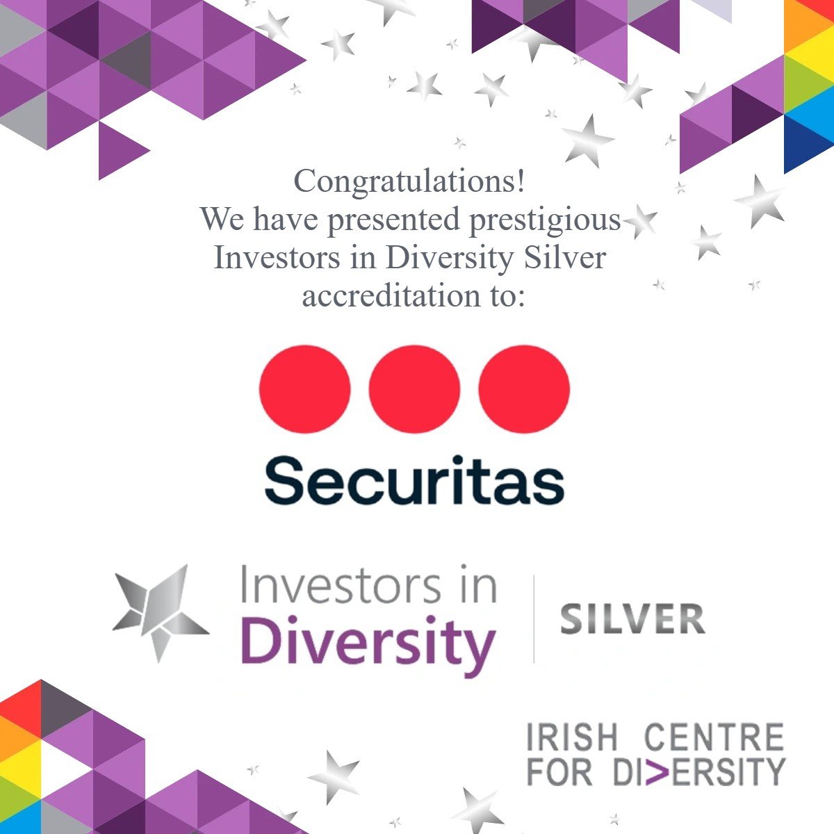 Securitas Ireland Silver Award Certificate
