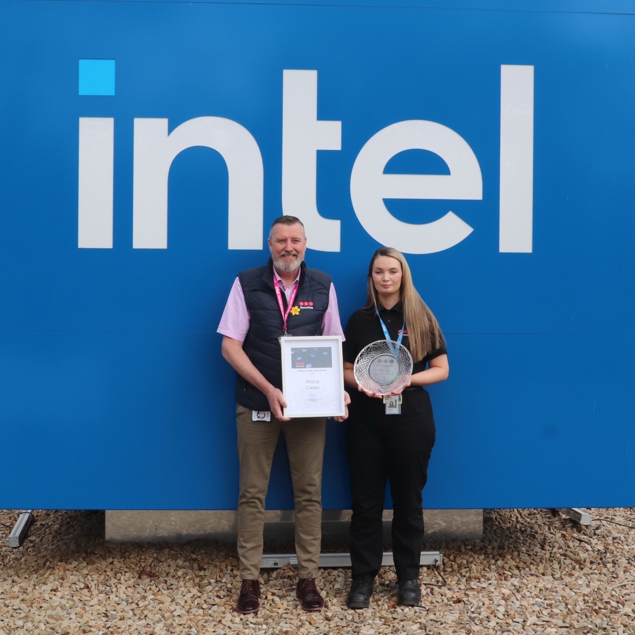 Officer of the Year Alisha Casey with Ray Hoare, Country President